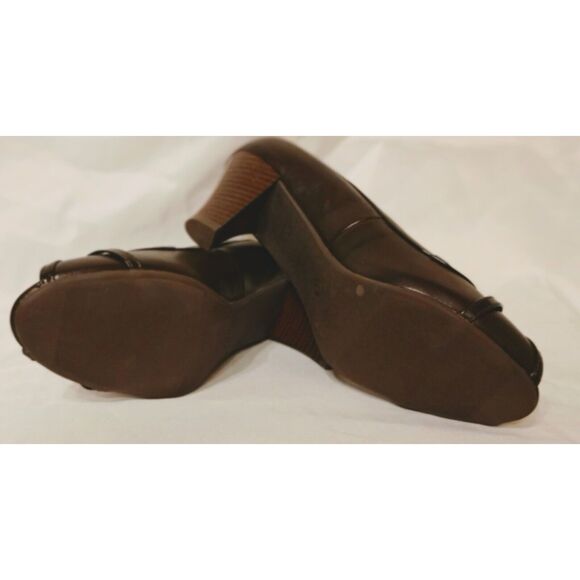 Avon Size 6 Brown Peep Toe Pumps - Picture 4 of 5